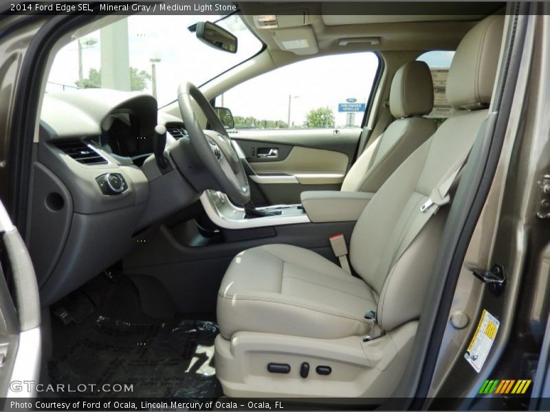 Mineral Gray / Medium Light Stone 2014 Ford Edge SEL
