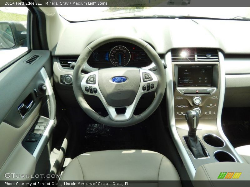 Mineral Gray / Medium Light Stone 2014 Ford Edge SEL