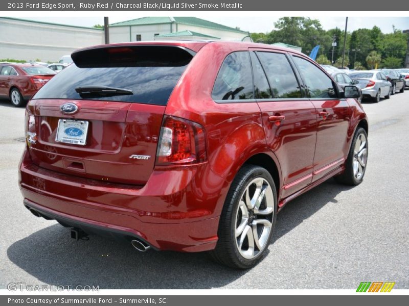 Ruby Red / Charcoal Black/Liquid Silver Smoke Metallic 2013 Ford Edge Sport