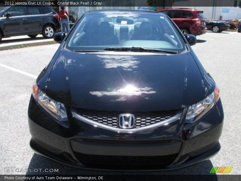 Crystal Black Pearl / Gray 2012 Honda Civic LX Coupe