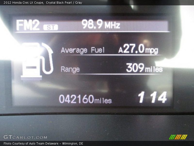 Crystal Black Pearl / Gray 2012 Honda Civic LX Coupe