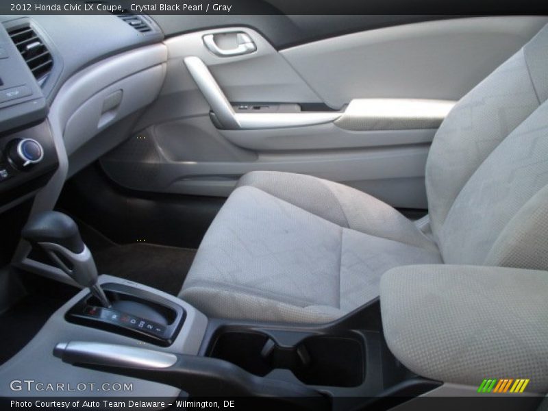 Crystal Black Pearl / Gray 2012 Honda Civic LX Coupe
