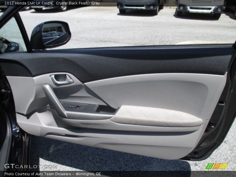Crystal Black Pearl / Gray 2012 Honda Civic LX Coupe