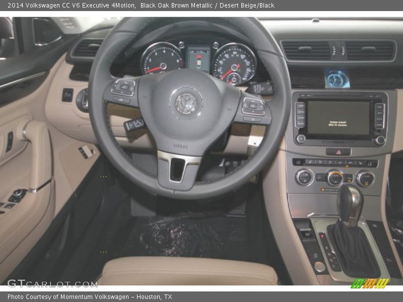 Black Oak Brown Metallic / Desert Beige/Black 2014 Volkswagen CC V6 Executive 4Motion