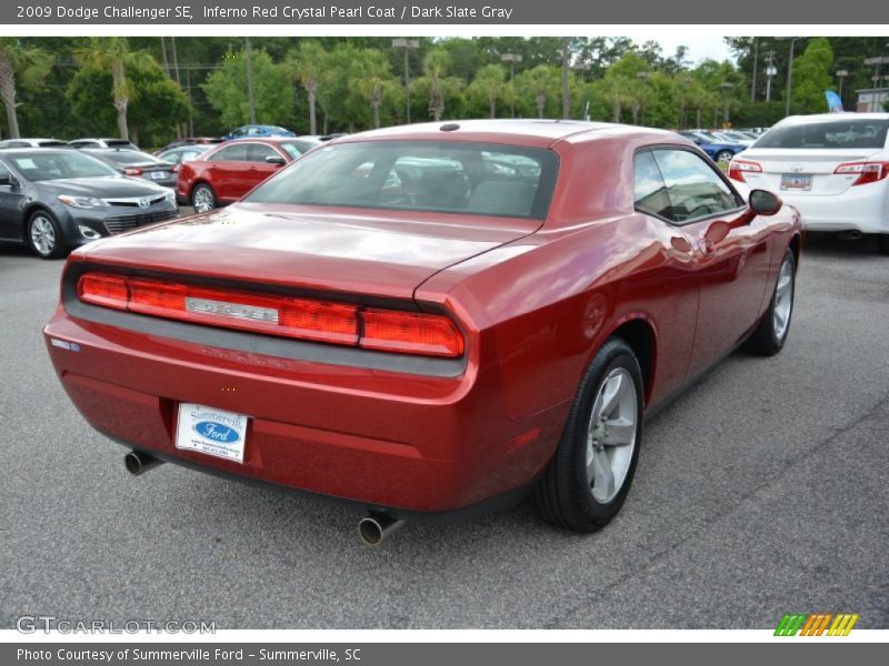 Inferno Red Crystal Pearl Coat / Dark Slate Gray 2009 Dodge Challenger SE