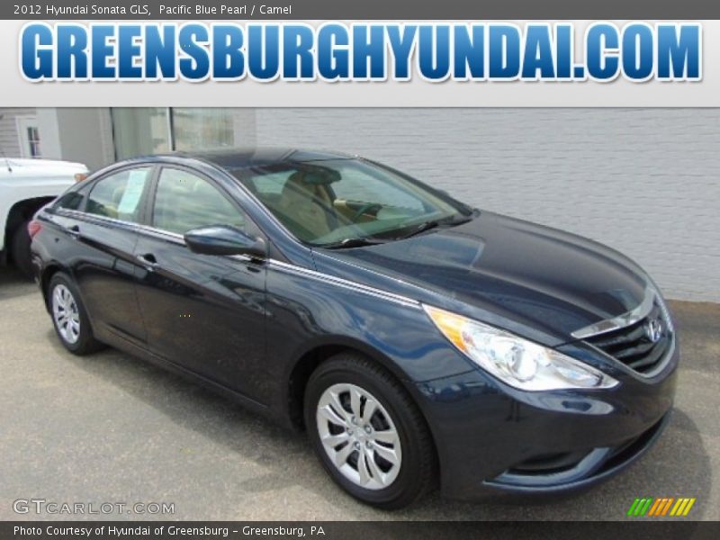 Pacific Blue Pearl / Camel 2012 Hyundai Sonata GLS