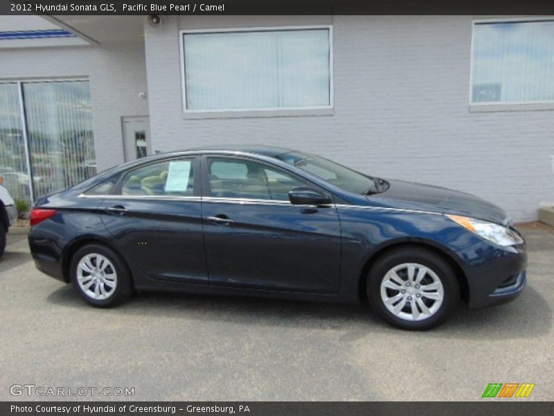 Pacific Blue Pearl / Camel 2012 Hyundai Sonata GLS
