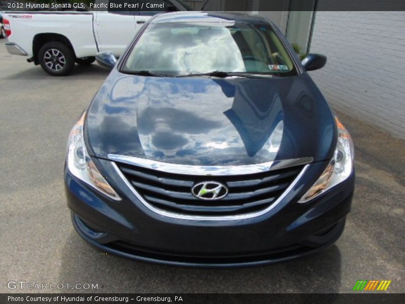 Pacific Blue Pearl / Camel 2012 Hyundai Sonata GLS