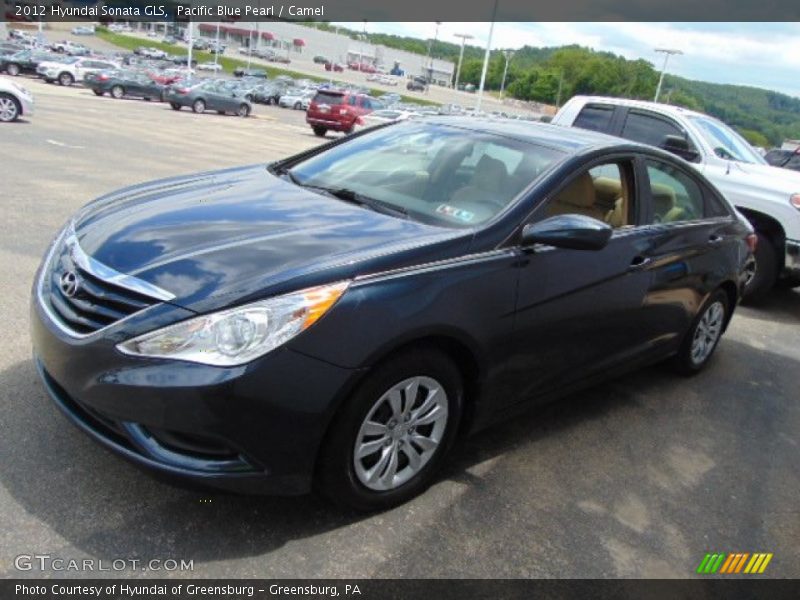 Pacific Blue Pearl / Camel 2012 Hyundai Sonata GLS