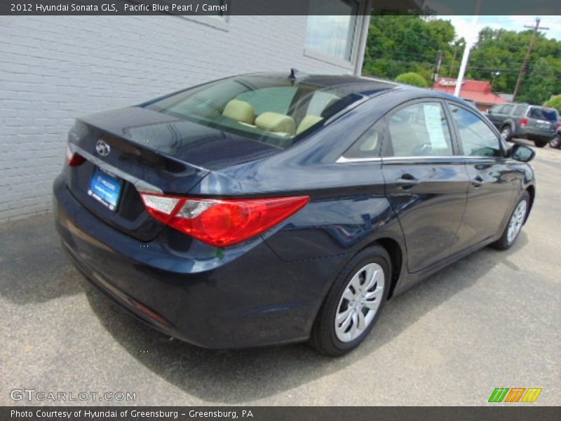 Pacific Blue Pearl / Camel 2012 Hyundai Sonata GLS