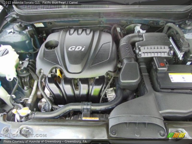 Pacific Blue Pearl / Camel 2012 Hyundai Sonata GLS
