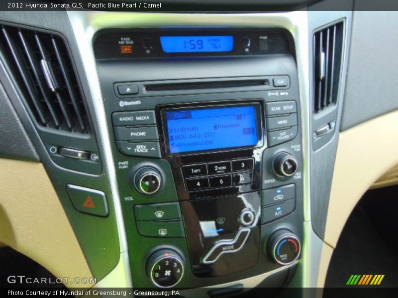 Pacific Blue Pearl / Camel 2012 Hyundai Sonata GLS