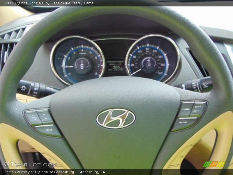 Pacific Blue Pearl / Camel 2012 Hyundai Sonata GLS