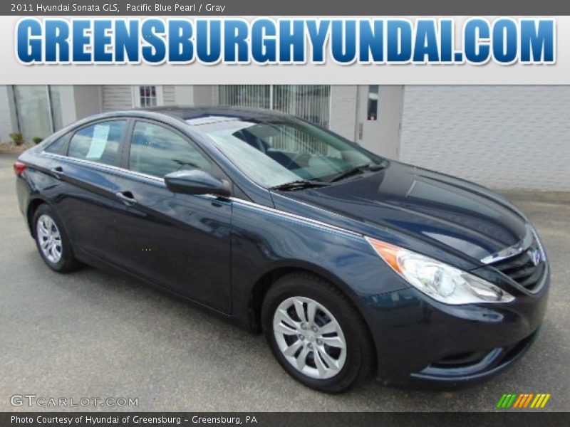 Pacific Blue Pearl / Gray 2011 Hyundai Sonata GLS