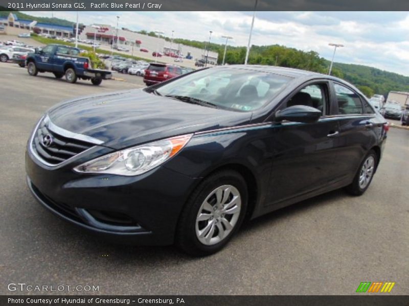 Pacific Blue Pearl / Gray 2011 Hyundai Sonata GLS