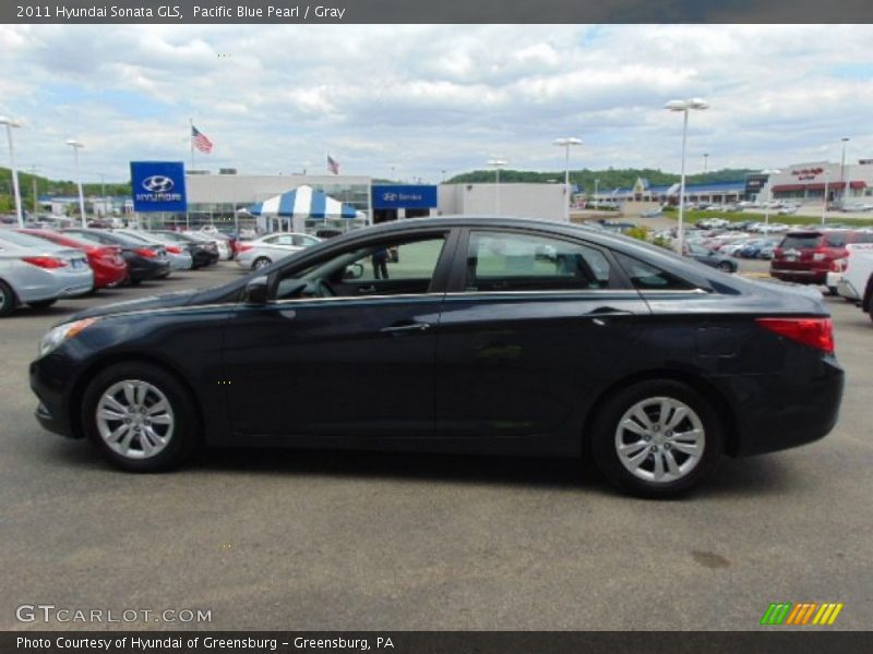 Pacific Blue Pearl / Gray 2011 Hyundai Sonata GLS