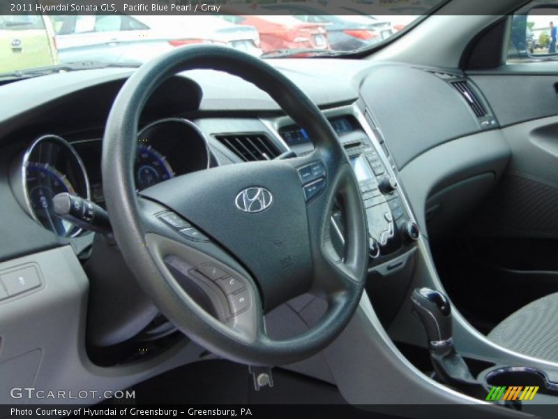 Pacific Blue Pearl / Gray 2011 Hyundai Sonata GLS