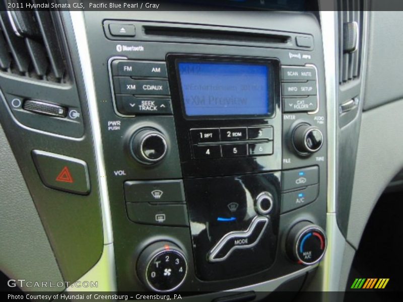 Pacific Blue Pearl / Gray 2011 Hyundai Sonata GLS
