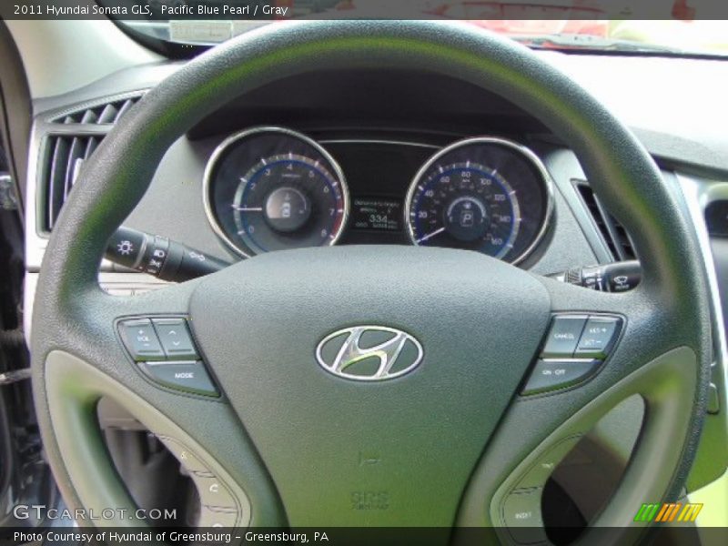 Pacific Blue Pearl / Gray 2011 Hyundai Sonata GLS