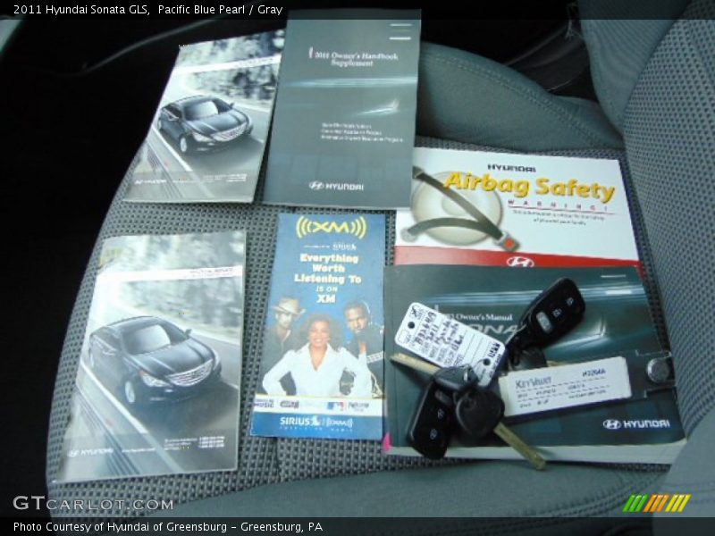 Pacific Blue Pearl / Gray 2011 Hyundai Sonata GLS