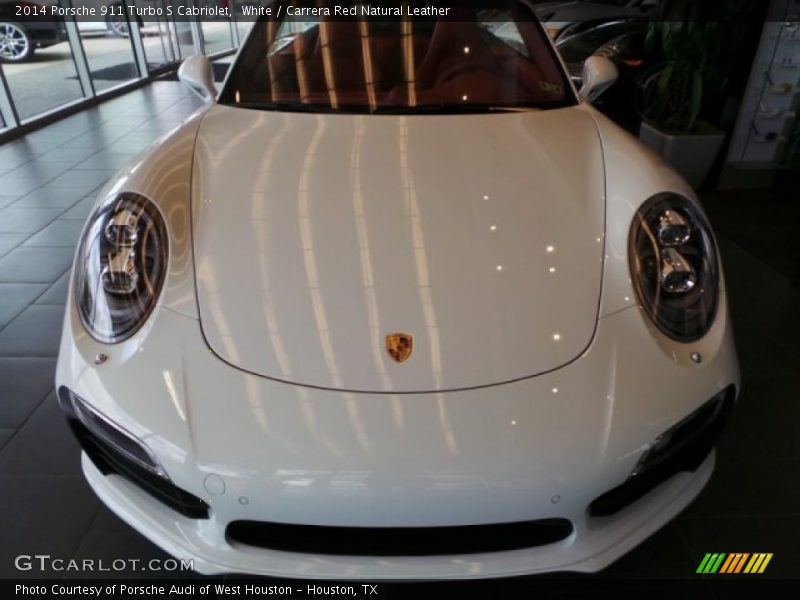 White / Carrera Red Natural Leather 2014 Porsche 911 Turbo S Cabriolet