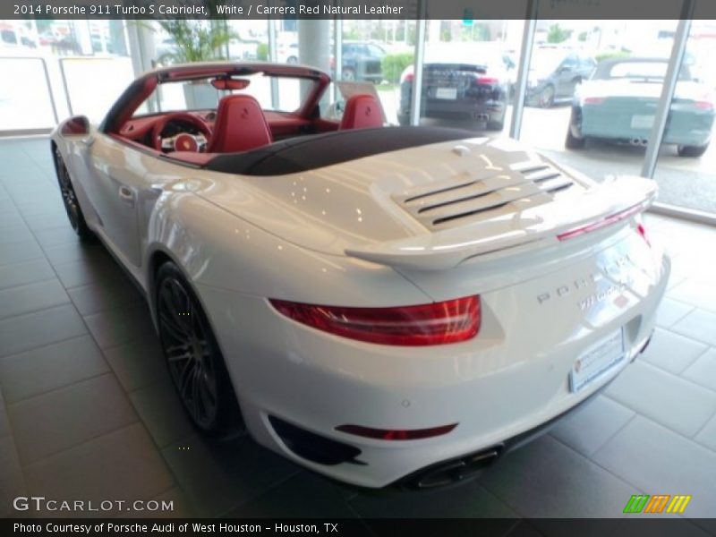 White / Carrera Red Natural Leather 2014 Porsche 911 Turbo S Cabriolet