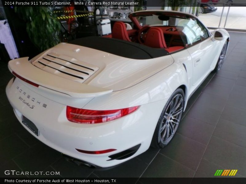 White / Carrera Red Natural Leather 2014 Porsche 911 Turbo S Cabriolet