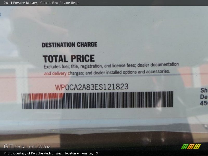 Guards Red / Luxor Beige 2014 Porsche Boxster
