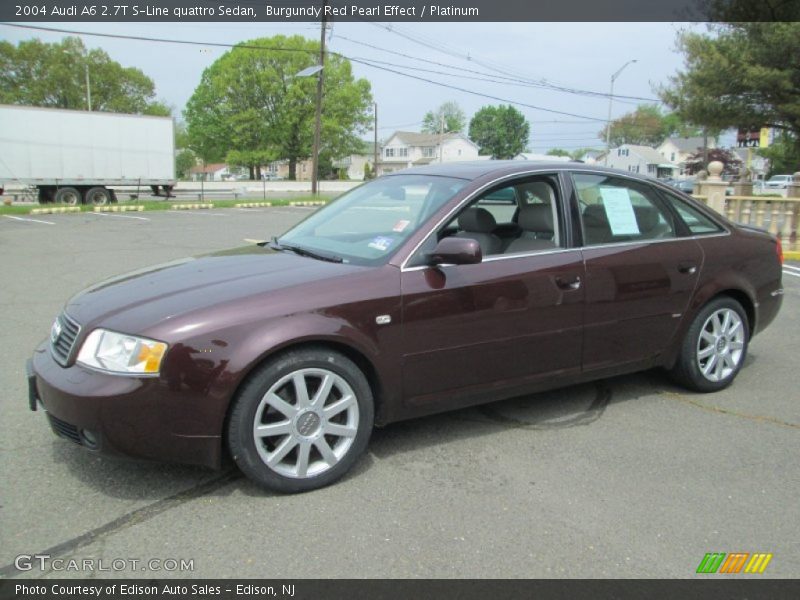 Burgundy Red Pearl Effect / Platinum 2004 Audi A6 2.7T S-Line quattro Sedan