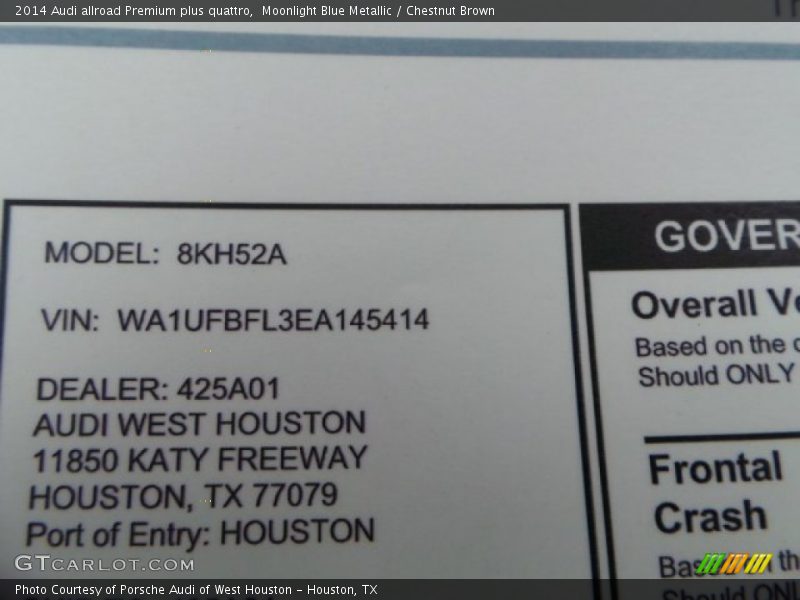 Moonlight Blue Metallic / Chestnut Brown 2014 Audi allroad Premium plus quattro
