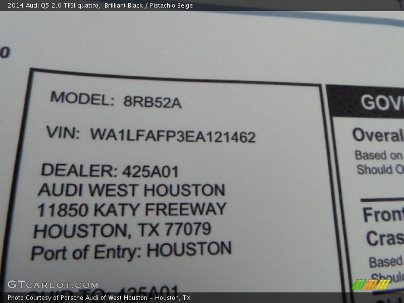Brilliant Black / Pistachio Beige 2014 Audi Q5 2.0 TFSI quattro
