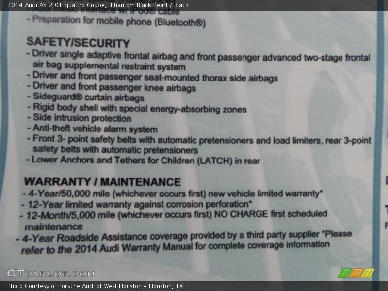 Phantom Black Pearl / Black 2014 Audi A5 2.0T quattro Coupe