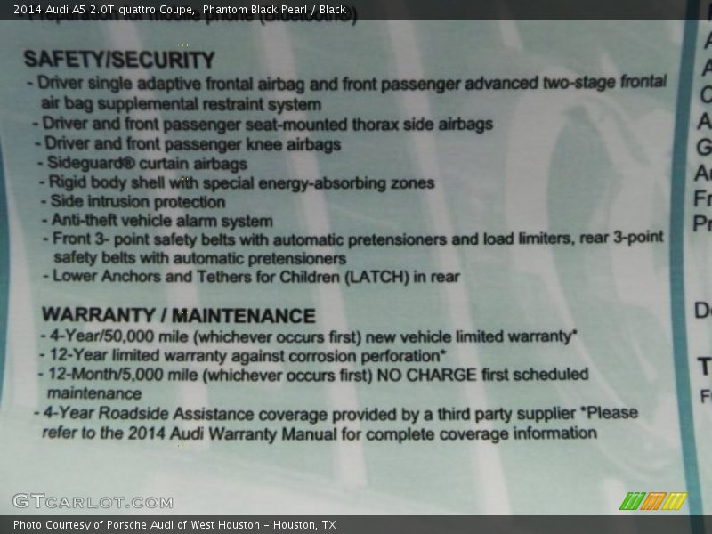 Phantom Black Pearl / Black 2014 Audi A5 2.0T quattro Coupe