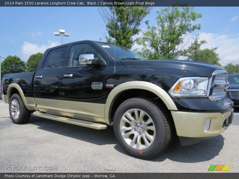 Black / Canyon Brown/Light Frost Beige 2014 Ram 1500 Laramie Longhorn Crew Cab