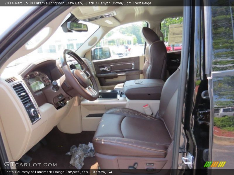 Black / Canyon Brown/Light Frost Beige 2014 Ram 1500 Laramie Longhorn Crew Cab
