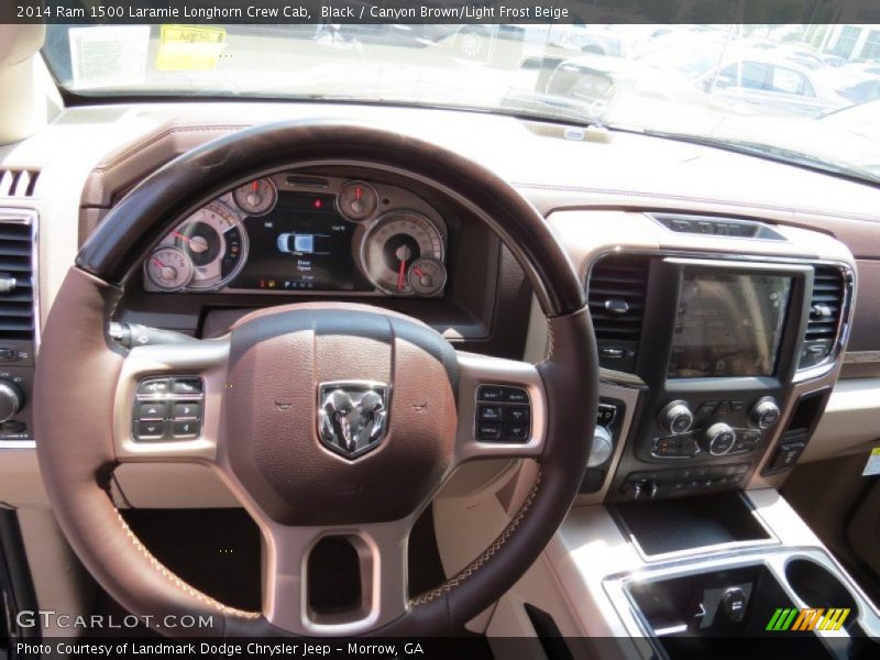 Black / Canyon Brown/Light Frost Beige 2014 Ram 1500 Laramie Longhorn Crew Cab