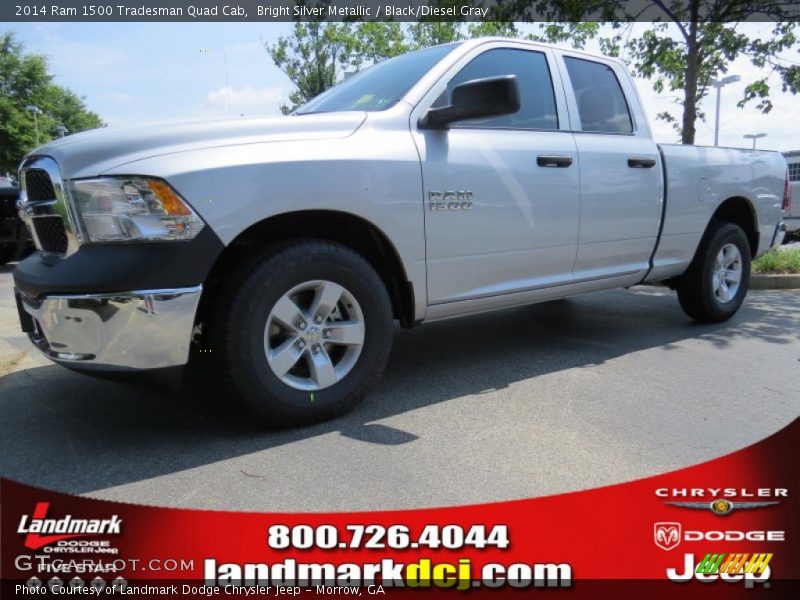 Bright Silver Metallic / Black/Diesel Gray 2014 Ram 1500 Tradesman Quad Cab