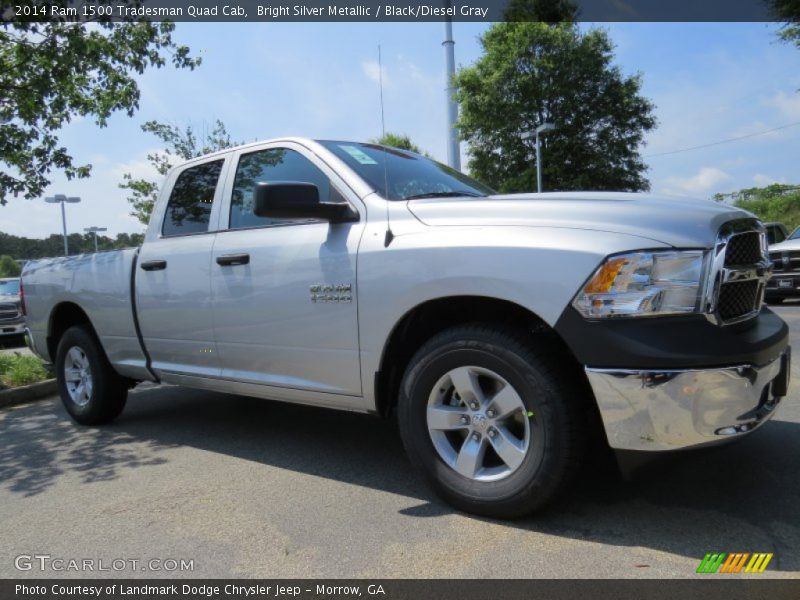 Bright Silver Metallic / Black/Diesel Gray 2014 Ram 1500 Tradesman Quad Cab