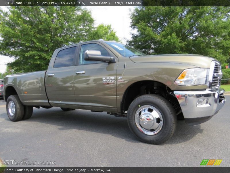 Prairie Pearl / Black/Diesel Gray 2014 Ram 3500 Big Horn Crew Cab 4x4 Dually