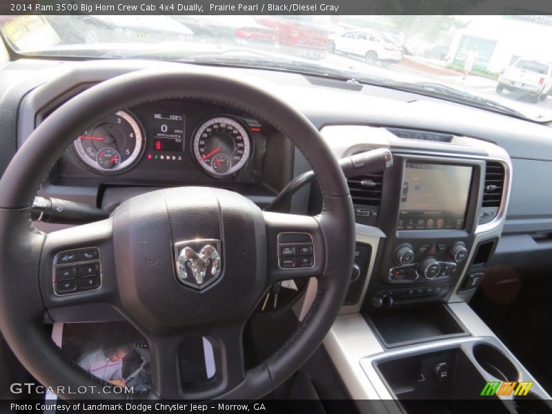 Prairie Pearl / Black/Diesel Gray 2014 Ram 3500 Big Horn Crew Cab 4x4 Dually