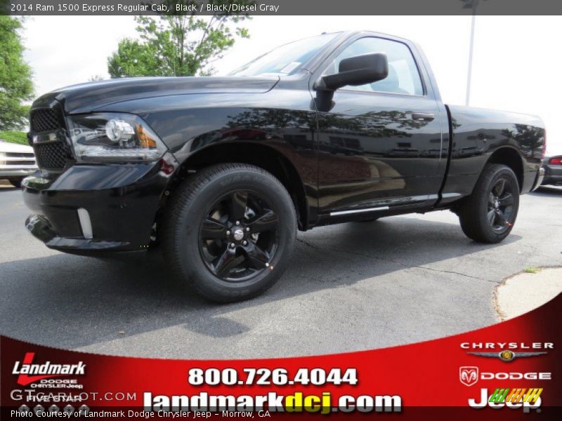 Black / Black/Diesel Gray 2014 Ram 1500 Express Regular Cab