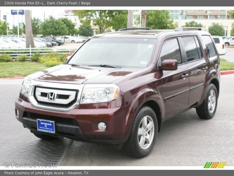 Dark Cherry Pearl / Beige 2009 Honda Pilot EX-L