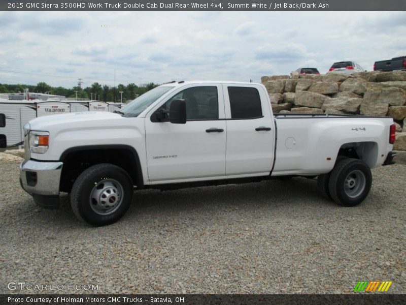 Summit White / Jet Black/Dark Ash 2015 GMC Sierra 3500HD Work Truck Double Cab Dual Rear Wheel 4x4