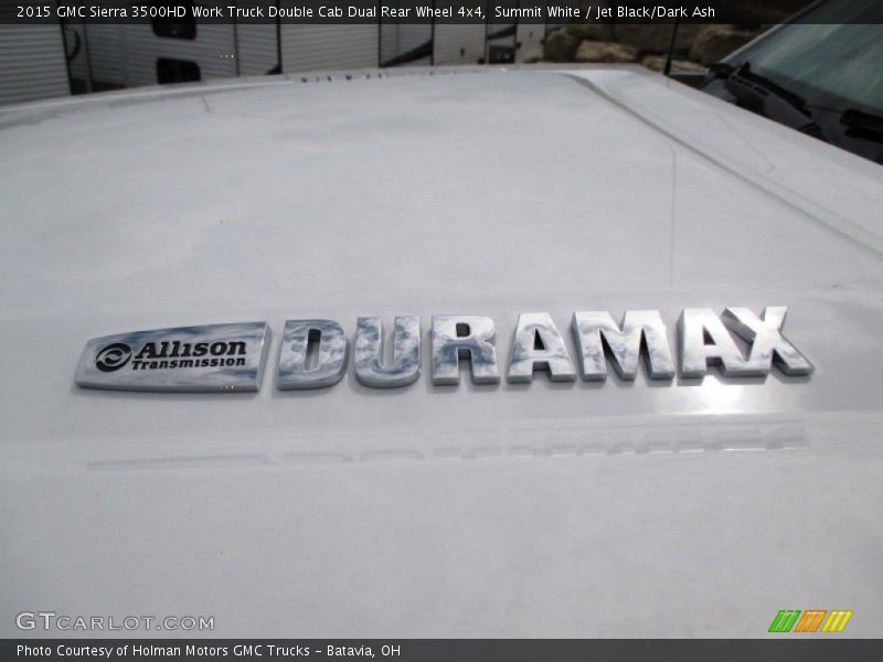 Summit White / Jet Black/Dark Ash 2015 GMC Sierra 3500HD Work Truck Double Cab Dual Rear Wheel 4x4