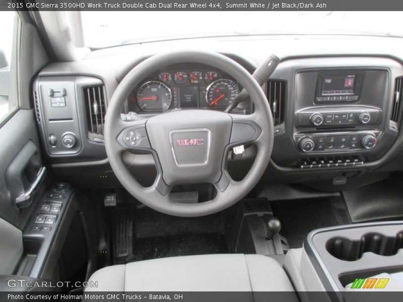 Summit White / Jet Black/Dark Ash 2015 GMC Sierra 3500HD Work Truck Double Cab Dual Rear Wheel 4x4