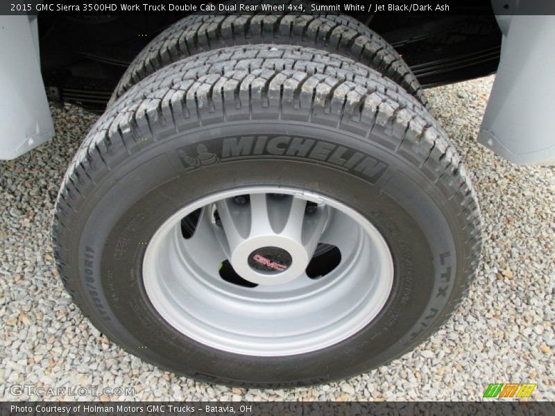 Summit White / Jet Black/Dark Ash 2015 GMC Sierra 3500HD Work Truck Double Cab Dual Rear Wheel 4x4