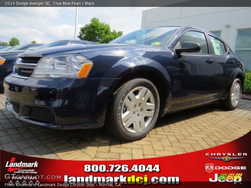 True Blue Pearl / Black 2014 Dodge Avenger SE