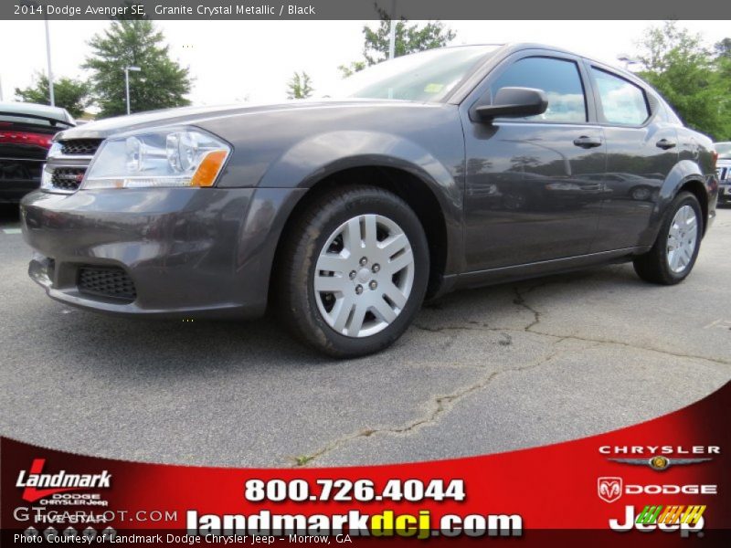 Granite Crystal Metallic / Black 2014 Dodge Avenger SE