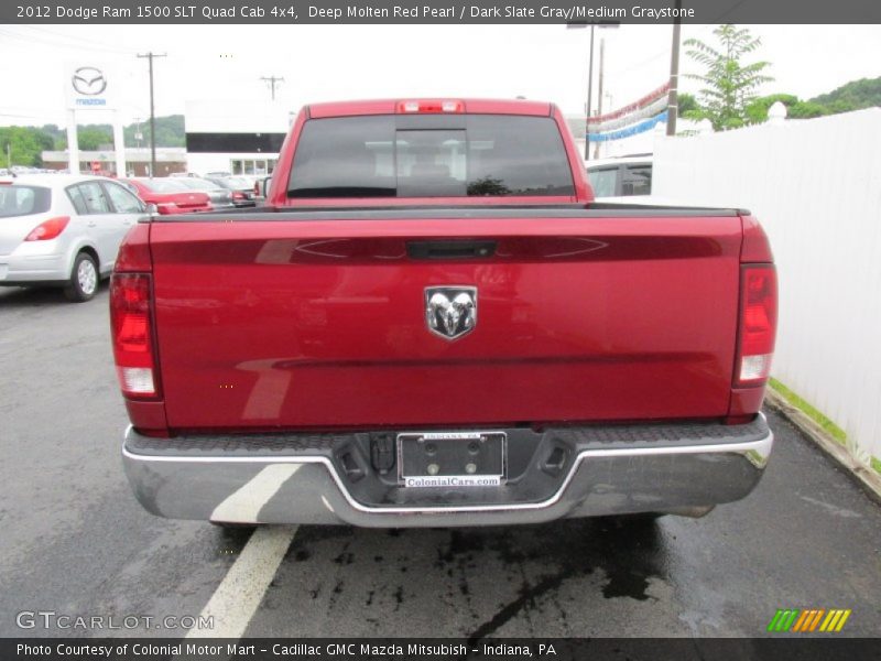 Deep Molten Red Pearl / Dark Slate Gray/Medium Graystone 2012 Dodge Ram 1500 SLT Quad Cab 4x4