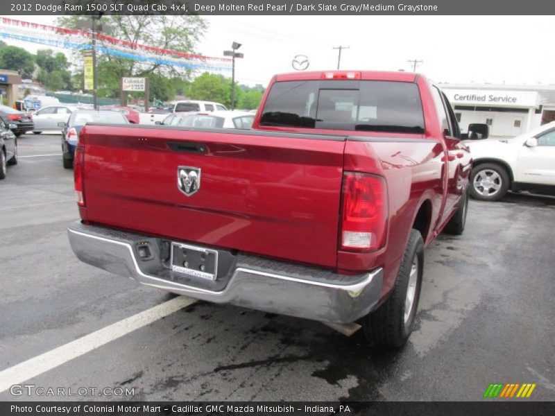 Deep Molten Red Pearl / Dark Slate Gray/Medium Graystone 2012 Dodge Ram 1500 SLT Quad Cab 4x4
